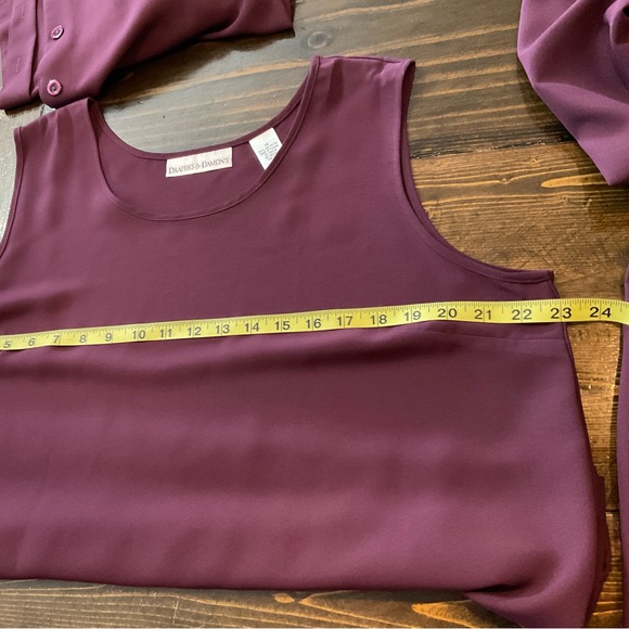 Elegant Burgundy Women's 3 Piece Pantsuit - Picture 13 of 16